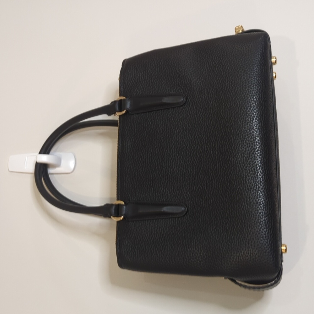 Coach Black Pebble Leather "Brooklyn" satchel bag Long Strap Included - Picture 4 of 5